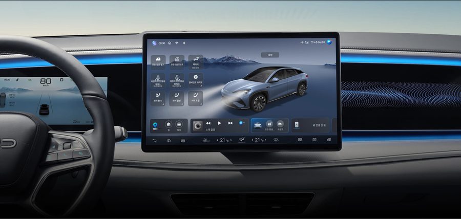 2027 BYD 씨라이언 7 회전형 화면과 파노라마 실내